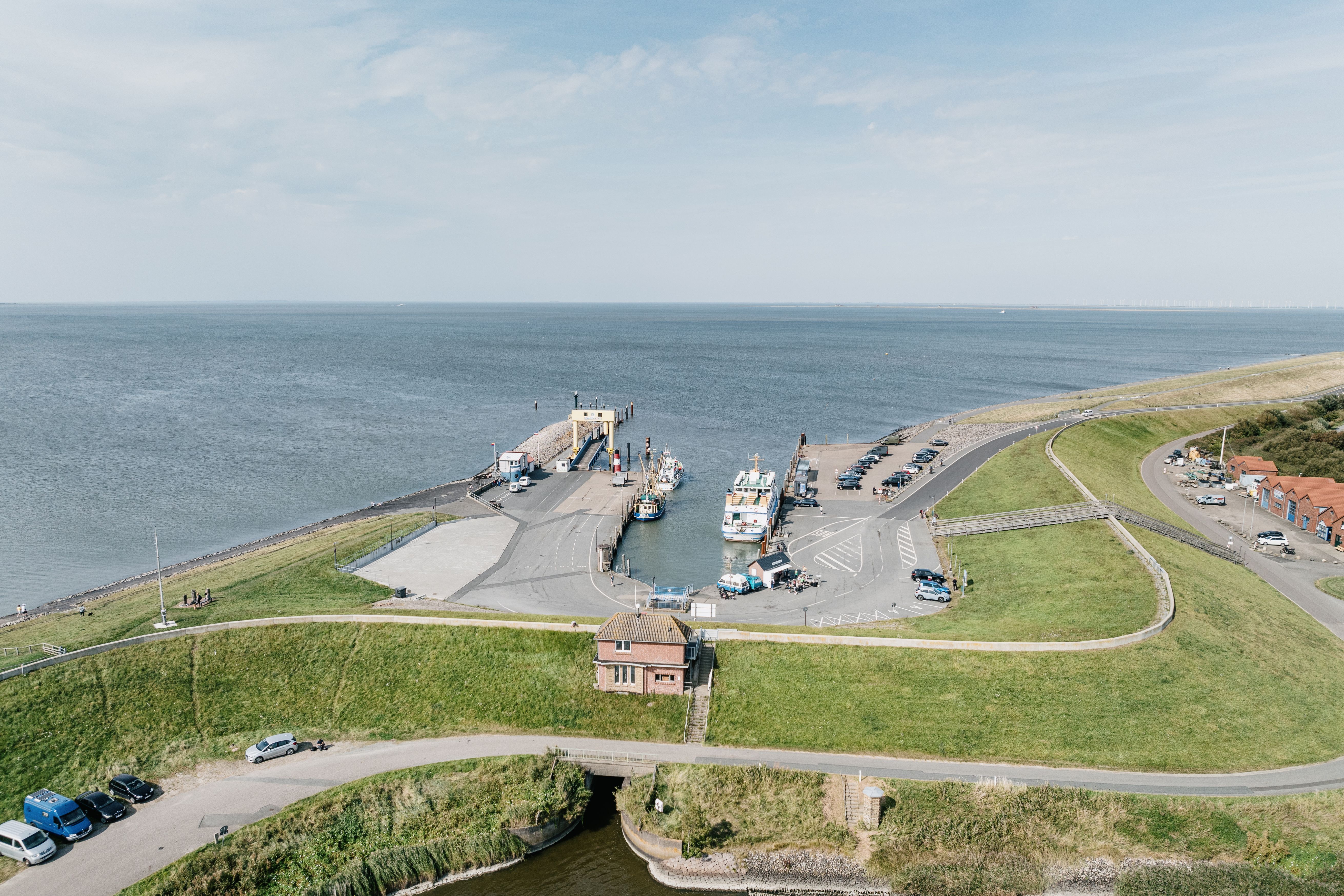 Der Hafen Strucklahnunghörn aus der Vogelperspektive.